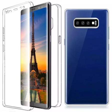 Samsung Galaxy S10e - Dubbelt Silikonfodral med Touchfunktion Guld