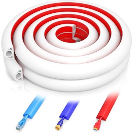 4m Flexibel Självhäftande Kabelkanal i PVC Lätt att Klippa Montering för Alla Kablar Hemmakontor Skola Kabelhantering