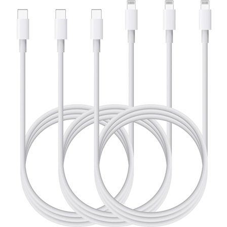 3x Usb-c till Lightning-kabel (1 m) med MFI-certifierad