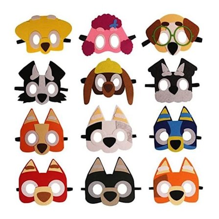 12 stk. Bluey Filtmasker Festartikler Gaver Dekoration