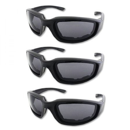 3 paria moottoripyörälaseja pehmusteella, UV-suojalla, pölytiiviit, tuulenpitävät moottoripyörän aurinkolasit