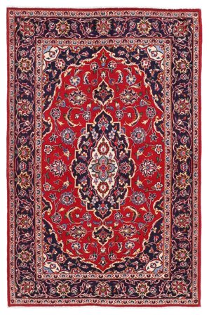 Keshan Fine Rug 141X216 Dark Red/Black Wool, Persia