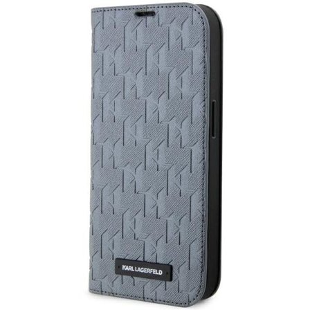 Karl Lagerfeld KLBKP14XSAKLHPG iPhone 14 Pro Max 6.7" bogreol sølv/sølv Saffiano Monogram