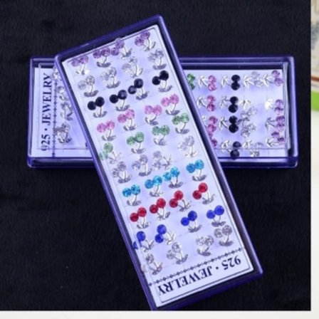 Silverörhänge CZ Körsbär ett par