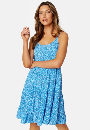 VILA Maj Life S/L Short Dress Marina AOP:LUNA FLOW Klær