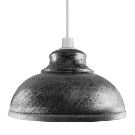 Metal Lampeskærme, Loftlampe Pendel Skærm, Ikke-Elektrisk 30cm Nem Montering, Buet Køkkenlampeskærm, Kontor, Stue Lampeskærm (Børstet Sølv)
