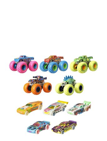 Hot Wheels Hwmt 1:64 Glow-In-The-Dark Car & Truck Multipack - Multi/patterned - ONE SIZE