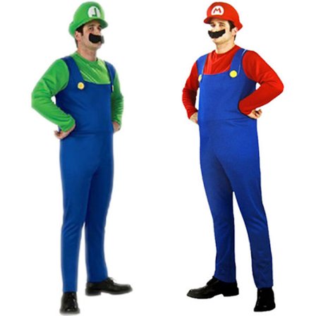 Super Mario Cosplay Fancy Dress Halloween kostyme for voksne barn kvinner-rød L