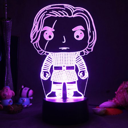 Online Rød Kreativ 3D Nattlampe USB Søt Jente Hjerte Drøm