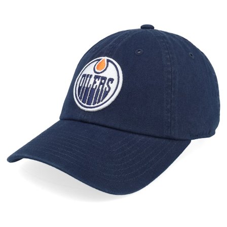 American Needle - Azul unconstructed Gorra - Edmonton Oilers Blue Line Navy Dad Cap @ Hatstore