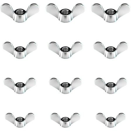 12 kpl Kirkas sinkitty siipimutteri M4 M5 M6 M8 -kokoinen valikoima siipipultteja tee-se-itse-työkaluihin Hopeinen kiinnityspultti kiinnitykseen
