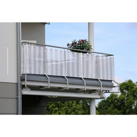 Balkongskydd 0,75x6m - Grå/Vit