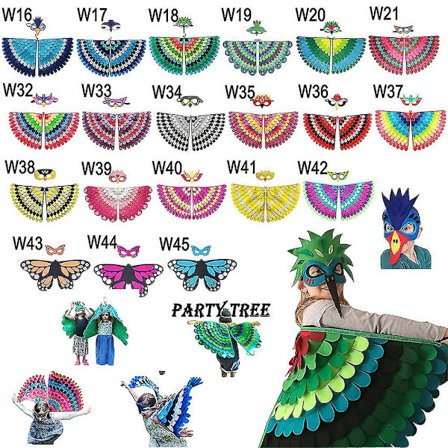 Barnfågelvingar med Mask Halloween Cosplay Kostym Barn Fancy Djurdräkt