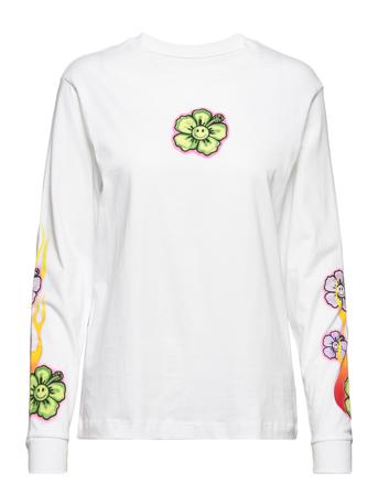 Em On Holiday Ls Bff Tee T-shirts Long-sleeved Valkoinen VANS