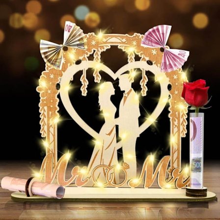 Træblomst Bryllup – Kreativ Pengegave og Dekoration, Gave til Brud og Brudgom_OF