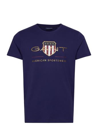 D2. Archive Shield Ss T-Shirt T-shirt Blå GANT