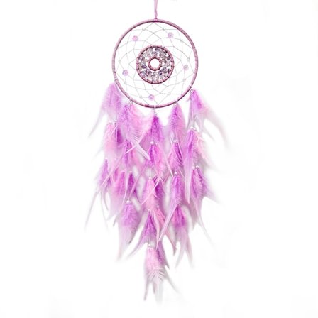 Purppura sulka seinävaate, boheemi unisieppari kodin sisustukseen