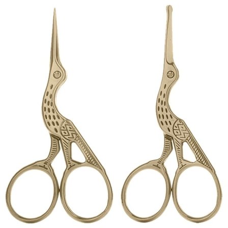 2 stk. Vintage Stork Shape Sy-saks i rustfritt stål, skreddersydd stil 2