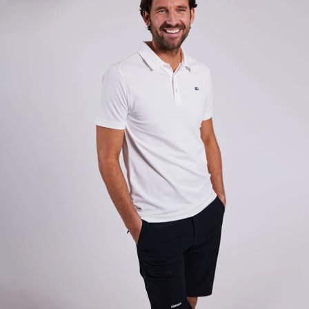 Polo Sebago Performance Polo Pique, White, hombre, Small
