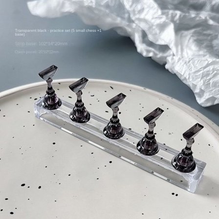 2stk Magnetisk negleholder Nail Tip Practice Stand SVART