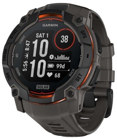 Garmin Instinct 3 50 mm Solar Svart med Kolfärgat Armband