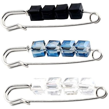 3 stk Krystall Sikkerhetsnål Brosje Cardigan Hatte Skjerf Klær Tilbehør Brosje