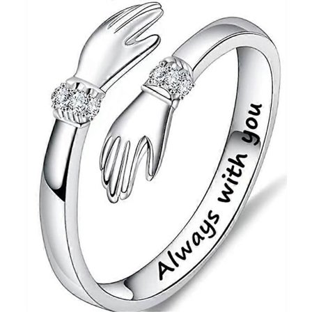 S925 Sterling Silver Kramring för Kvinnor Tonårsflickor, Justerbar Ring Smycken Mors Dag Födelsedagspresenter