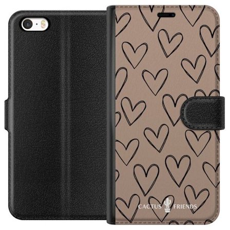 Yhteensopiva Lompakkokotelo Apple Apple iPhone 5 Cactus and Friends - Earthy Sketch Hearts
