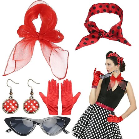 5tlg Rockabilly Accessories - 1950-luvun set naisille