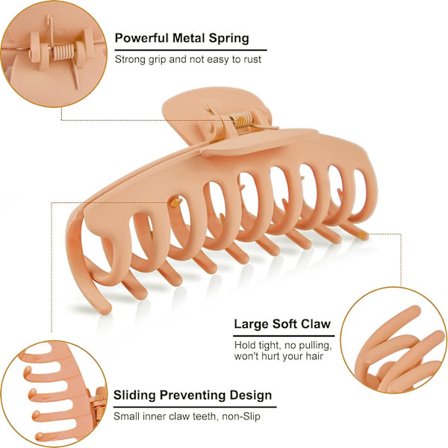 Store hårklyper for kvinner - Store hårklyper for tynt, tykt og krøllete hår - Sterkt hold 4,33 tommer hårklyper (4 stk)
