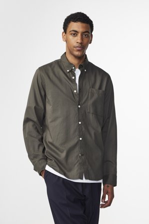 NN07 Arne Shirt male Green Organic Cotton Blend