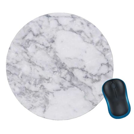 Soft Round Mouse Pad med Print White Marble 20cm