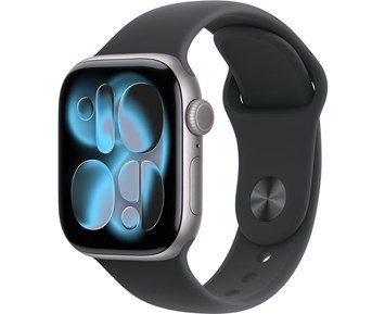 Watch Series 11 GPS + Cellular 42mm Space Grey Aluminium Case with Black Sport Band - S/M - Apple Watch Series 11 – 42mm S/M