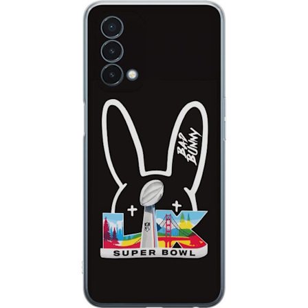 Kompatibelt Mobildeksel til OnePlus Nord N200 5G Bad Bunny portrett med åpen skjorte, tatoveringer og krøllete hår i stilfull motefotografering