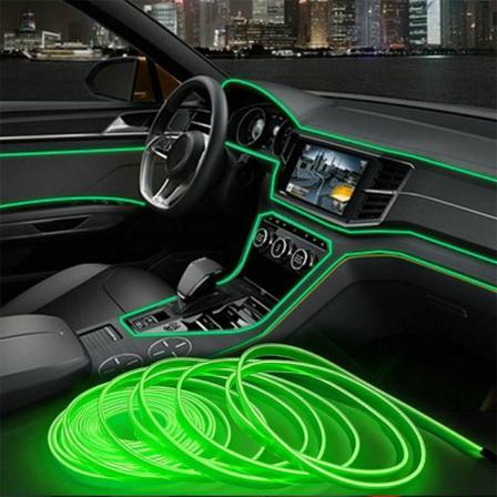 Led Dekorativ Lampa Bil Interiör Atmosfär Tråd Grön