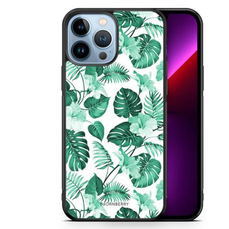 Bjornberry Skal Iphone 13 Pro Max - Blommor Turkos