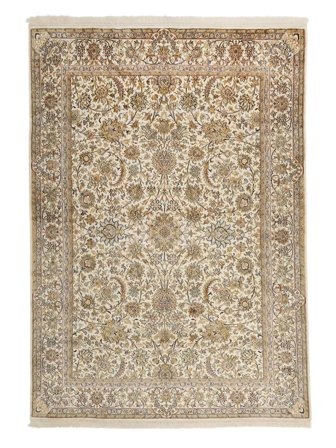 Käsinsolmittu Kashmir 100% Silkki Matot 150X218 Silkkimatto Pieni Matto