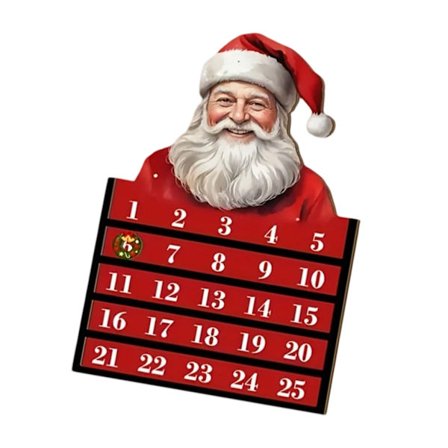 Naturlig Julekalenderdekorasjon i Tre med Julenissefestivalpynt