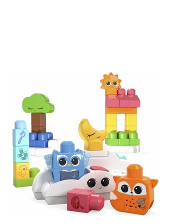 Mega | Bloks Fisher-Price Toy Blocks Rise & Snooze Night Light (30 Pieces) For Toddler | ONE SIZE