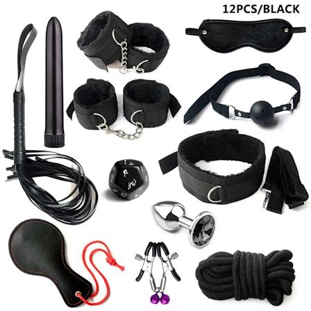BDSM-kit, Sex Bondage Set, Handbojor, Piska, Nippelklämmor, Erotiska Sexleksaker för Kvinnor, Par, Vuxen Sex Shop, Anal Dildo Svans