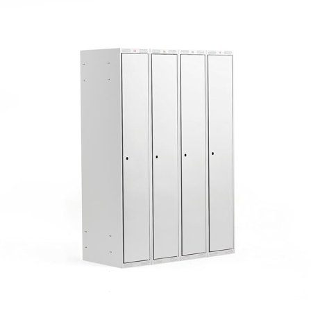 Pukukaappi CLASSIC, tasakatto, 4 osaa, 1740x1200x550 mm, harmaa