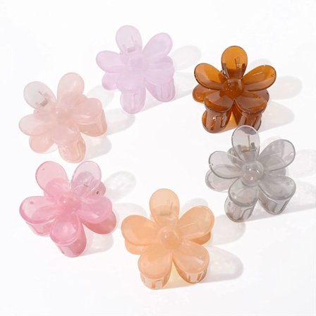 Hårklemmer 6-pak Kvinder Blomster Hårklemmer Store Søde Hårklemmer til Tykt Hår Store Daisy Matte Klemmer Skridsikre Stærke Fikseringstilbehør