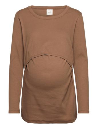 Signe L/S Top Langærmet T-shirt Brun Boob