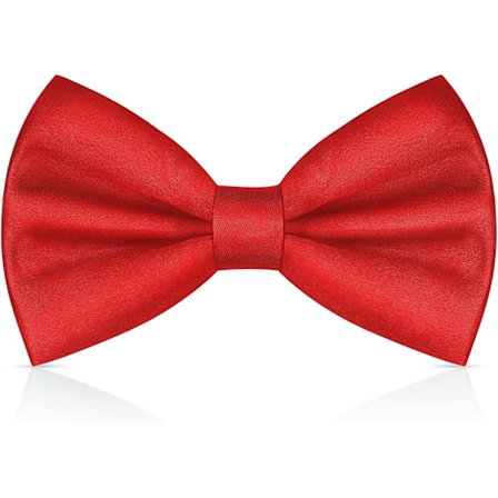 Herr Bow Tie, Klassisk enfärgad förknuten fluga för män, Satäng Tux fluga, Justerbar formell nackfluga för fester, bröllop (röd)