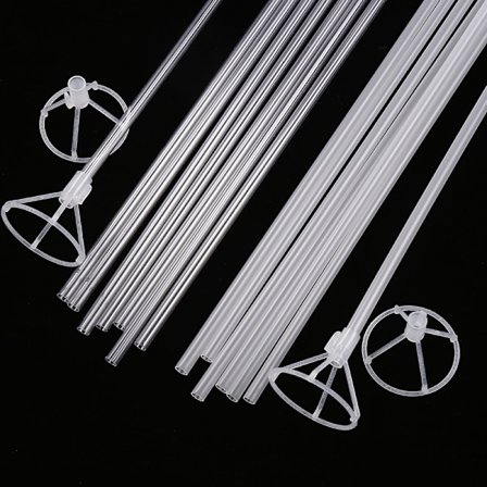 50 ballonpinde på 30 cm i gennemsigtig PVC til balloner med