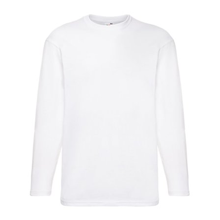 Fruit of the Loom Mens Valueweight långärmad T-shirt S Vit