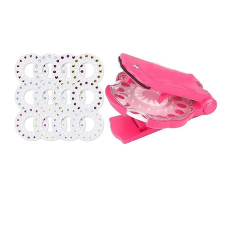 Med 180 hårdiamanter, glitrende diamantmaskin, hårdiamantstempel, Glam Bling hårstylingverktøy for jenter og barn (1 stk, rosa)