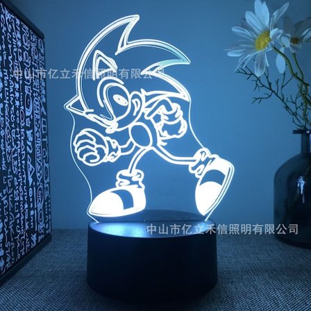 Grupo Erik Lampe - Sonic The Hedgehog | LED Lampe, Natlampe, Børnelampe, LED Bordlampe, Stemningslys, LED Bordlampe. Sonic Figurer
