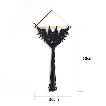 Macrame Planteophæng Hængende Planteholder SORT KORT KORT