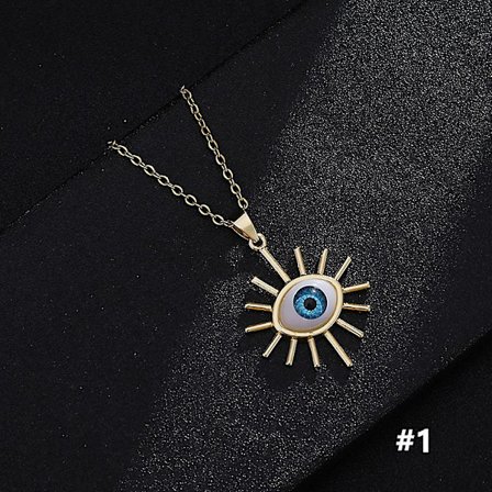 8 stil Kvinnor Lucky Evil Eye Halsband Blå ögon Emalj hänge Rostfritt stål Kedja Halsband Jewelr